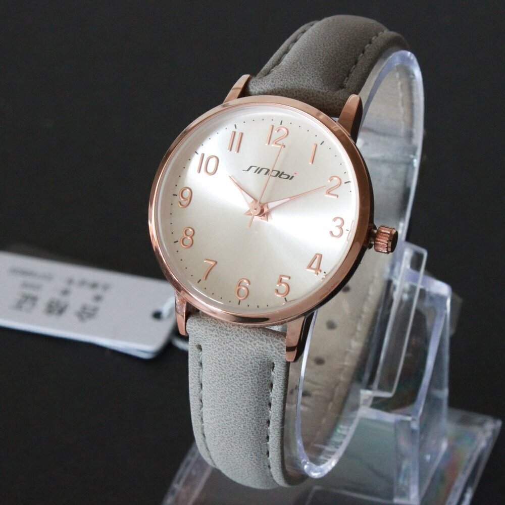 Ladies Easy Reader Dress Watch Silver Sunburst Dial Rose Gold-toned Case 30mm - Picture 4 of 13